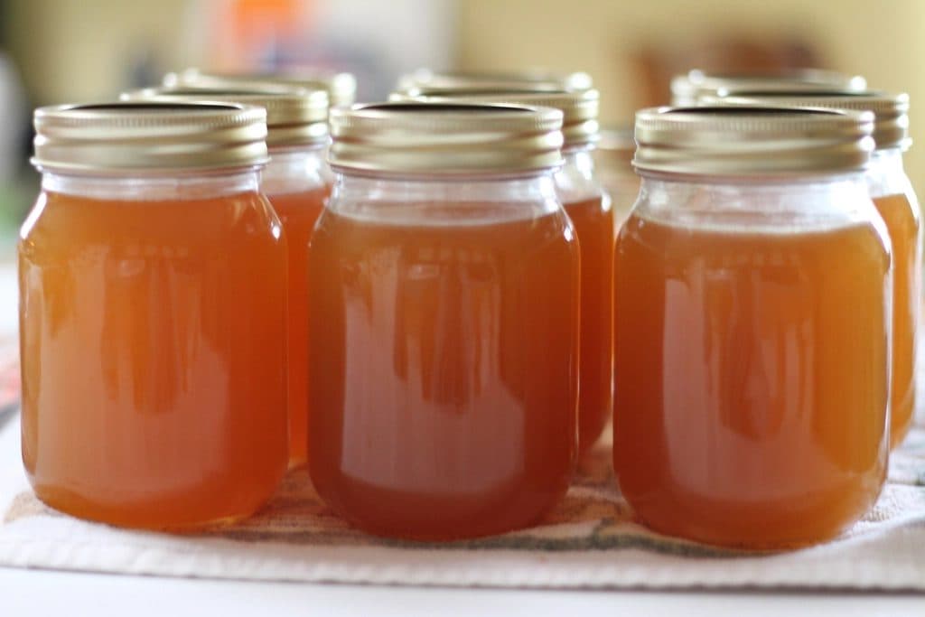 Jars of golden honey